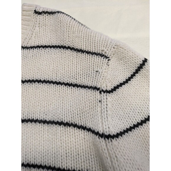 Vince 100% Cashmere Striped Crewneck Women's Knit Sweater White XXL NWT $395 - Picture 10 of 13